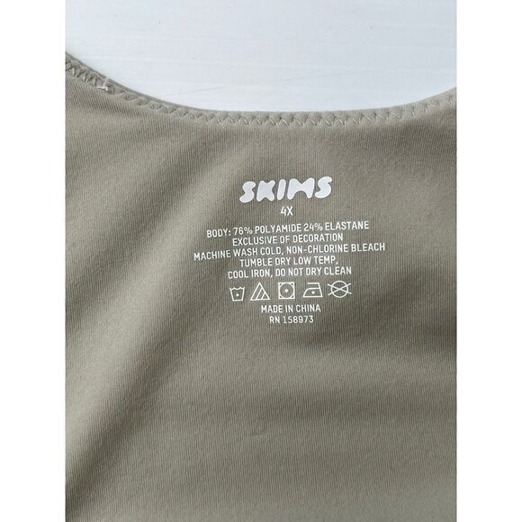 Skims Fits Everybody Square Neck Sleeveless Bodysuit Size 4X Talc BS-SCN-0294 - Picture 3 of 7